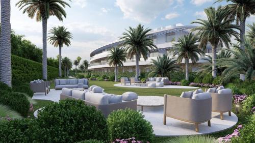 a rendering of a resort with chairs and palm trees at Ocean Home - Costa Ballena in Costa Ballena