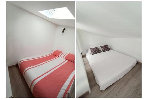 - une chambre avec un lit et un matelas dans l'établissement Studio Saint-Clair, au Lavandou