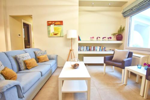 Ruang duduk di Villa Nitsa Signature Villa in exquisite Northeastern Corfu Greece