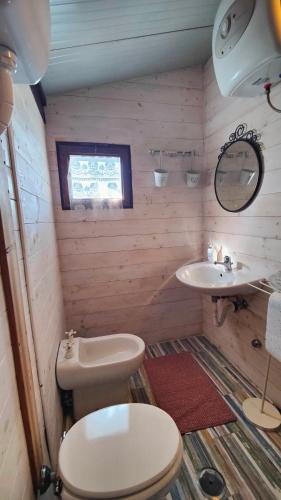 a bathroom with a toilet and a sink at Dimora Acqua del Fico in Castellabate