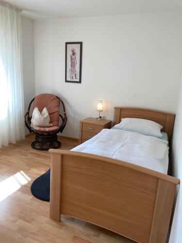 Postel nebo postele na pokoji v ubytování Ferienwohnung Nagoldtalblick