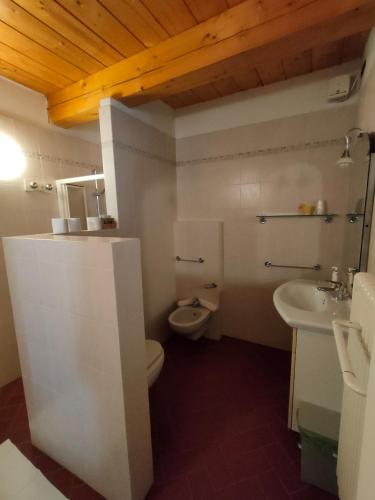 a bathroom with a toilet and a sink at La Pasqualina B&B in Faenza