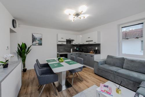 Kuchyň nebo kuchyňský kout v ubytování ALAVIA Residence