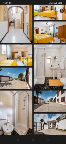 a collage of photos of a bathroom and a bedroom at Bed and Breakfast della Palma in Gela
