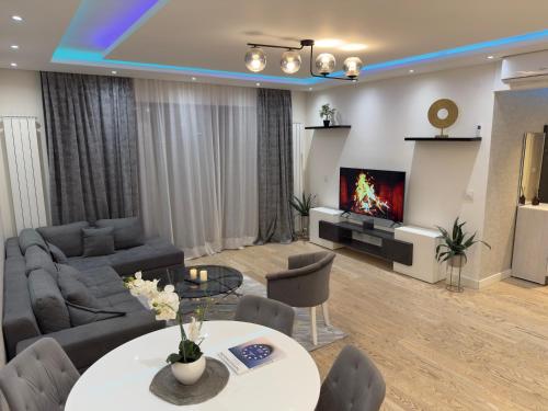 Posezení v ubytování Belgrade Waterfront Penthouse 17th last floor