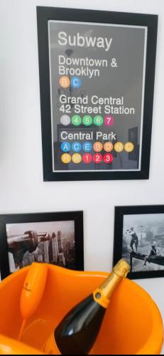 a knife sitting on top of an orange chair with pictures at Fletcher American Manor Hotel & Resort in Prado
