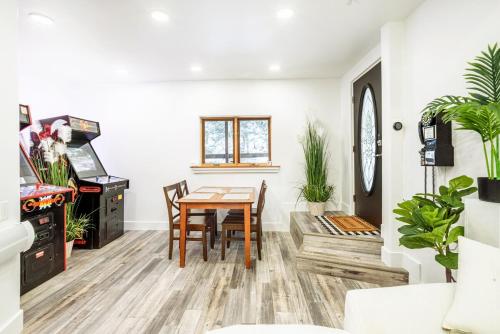 a dining room with a table and chairs at Boulder Luxury Getaway 7 acres River & Pond in Boulder