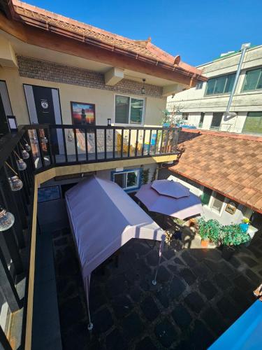 an overhead view of a balcony of a house at Doggebi Stay in Gunsan