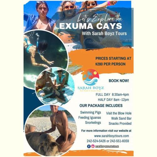 a flyer for a beach resort with four pictures of people at Anna's Hidden Gem Waterfront in Farmerʼs Hill