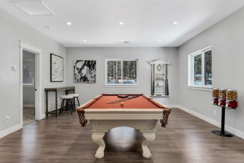 a room with a pool table in it at Large Flagstaff Home Near Violas with Hot Tub in Flagstaff