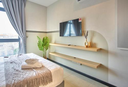 Postel nebo postele na pokoji v ubytování Neu Suites by COBNB