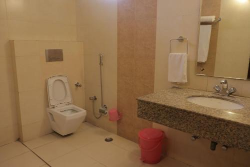 a bathroom with a toilet and a sink at Design Galleries Complex in Faridabad