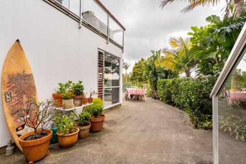 Κήπος έξω από το Stanmore Bay lush garden with pool, close to beach