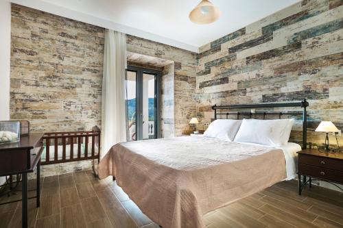 Кровать или кровати в номере Villa Athinais