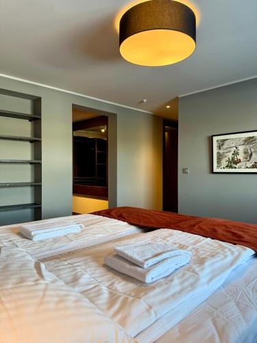 Ένα ή περισσότερα κρεβάτια σε δωμάτιο στο Geilolie - apartment in Geilo