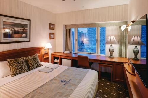 Postel nebo postele na pokoji v ubytování Boston Plaza Kusatsu Biwa Lake - Vacation STAY 15451v