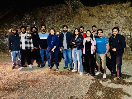 a group of people posing for a picture at Urban Loft Hostel in Rishīkesh