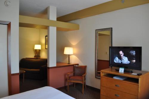a hotel room with a bed and a television at Holiday Inn Express Williamston by IHG in Williamston