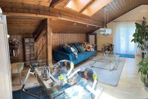 Χώρος καθιστικού στο Wohnung 4 mit Balkon und Bergblick