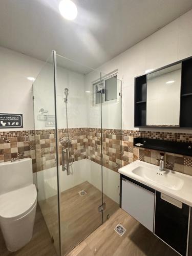 Ванная комната в Apartamentos Roman