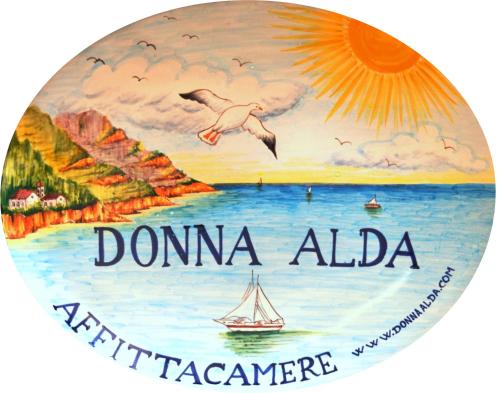 a sign for domina alba airlinesearch at Donna Alda Affittacamere Capitello dal 2012 in Villammare