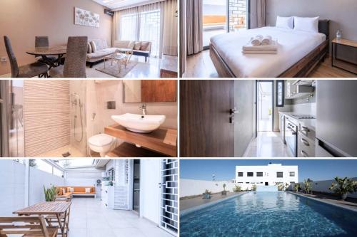 Katil atau katil-katil dalam bilik di Studio Cosy avec Piscine et Terrasse