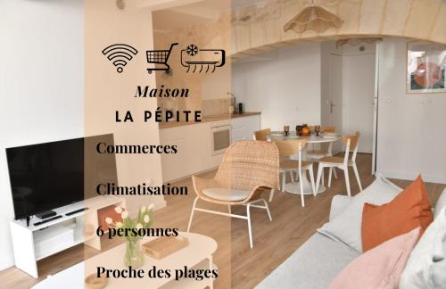TV a/nebo společenská místnost v ubytování 103 - La Pépite - 2 Chambres, Climatisation, Wifi, 6 pers