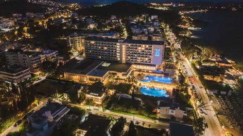 an aerial view of a hotel at night at Divani Apollon Palace & Thalasso in Athens