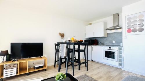 Η κουζίνα ή μικρή κουζίνα στο Appartement Vue Mer au pied de la plage de Merlimont