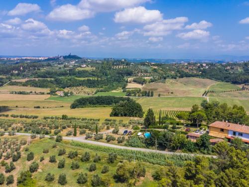 an aerial view of a farm with a house at Apartment L'Uccelliera-2 by Interhome in Canneto