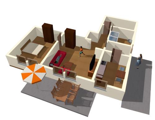 an illustration of a house with boxes at Heimatliebe neu in Todtnau