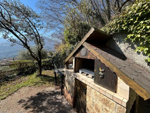 a small woodenificialificialificialificialificialificialificialificialificialificialificialificialificial at Appartamento Valentina piscina e vista lago in Riva di Solto