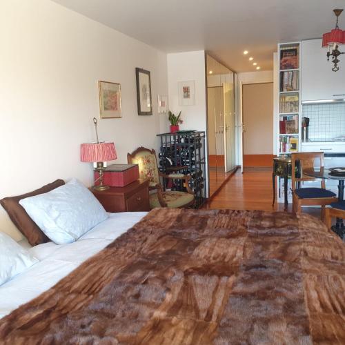Beau studio avec piscine et terrasse à Crans Montana