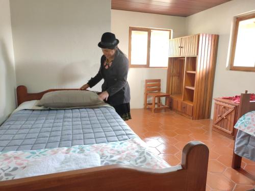 Кровать или кровати в номере Turismo Comunitario Guayama Grande