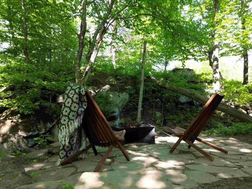 Сад в Le 14 Chalets Howard - Spa-Shower-Hammock-Bromont