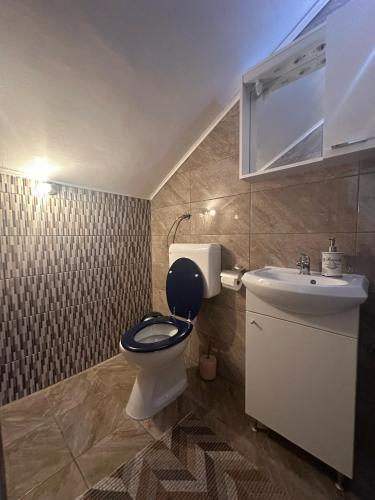 a bathroom with a toilet and a sink at Rooms Marijeta in Skradin
