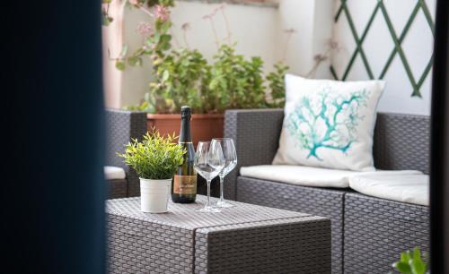 Ruang duduk di Sardinia Family Villas - Cannigione Beach Apartments