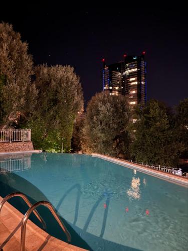 Bazén v ubytování Studio de LUXE Portes de Monaco - Vue MER - Piscine - Wifi nebo v jeho okolí