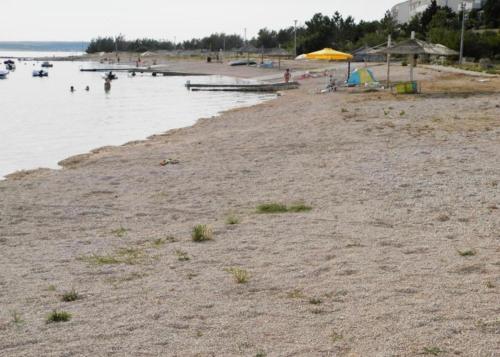a beach with a group of people in the water at Andreja in Kustići