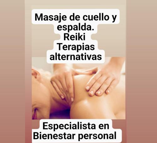 a poster of a woman getting a massage at Casa Hudié Campestre in Cachipay