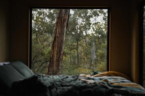 Katil atau katil-katil dalam bilik di Off-Grid Cabin Tucked into Nature Creek Access - Yenya