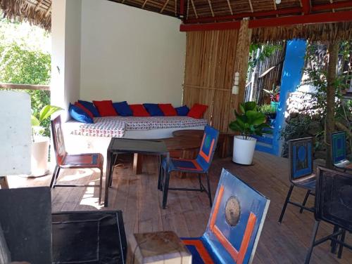 Χώρος καθιστικού στο Moemoea Lodge