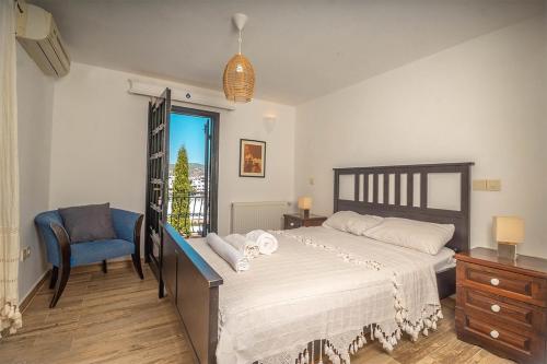 Ένα ή περισσότερα κρεβάτια σε δωμάτιο στο Villa Leila Private Pool