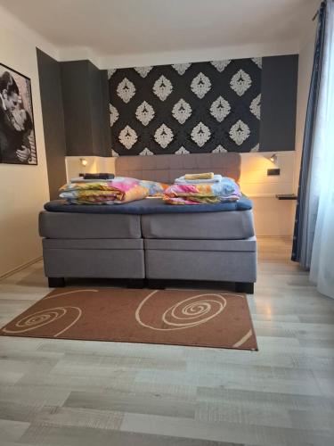 B&B Waldblick Hotel mit großem Parkplatzにあるベッド