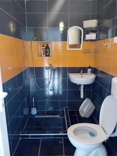 a bathroom with a toilet and a sink at Apartments AZRA in Konjic