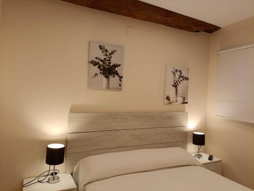Giường trong phòng chung tại Apartamentos La Venta del Rome