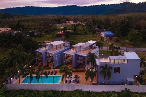 an aerial view of a house with a swimming pool at 3BR Pool Access Villa Argent 9, near Nai Yang and Nai Thon Beaches in Thalang