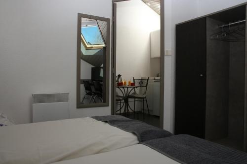 Krevet ili kreveti u jedinici u okviru objekta Motel du Val André