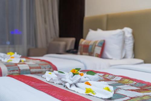 Postel nebo postele na pokoji v ubytování Hotel Diyalo, Birgunj