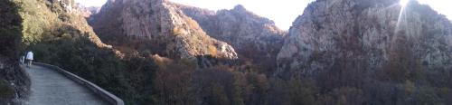 a road in the middle of a mountain at l 'appel du Canigou in Casteil